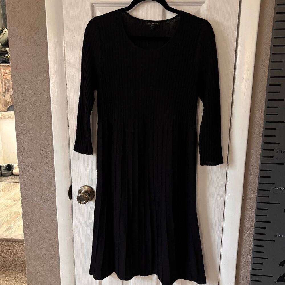 Eileen Fisher 100% Wool Dress Black Size Small - Picture 3 of 7